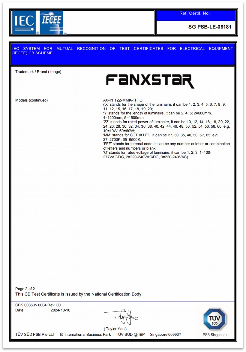 O que é um certificado CB e que tipo de certificado CB a Fanxstar possui?