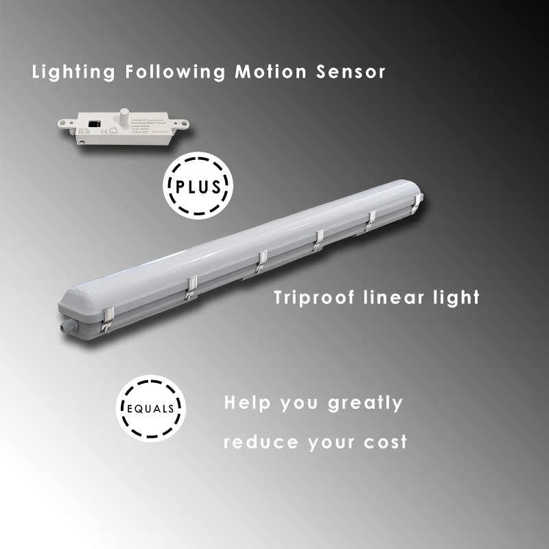 A iluminação seguinte ao sensor de movimento, combine com a luz linear será uma boa escolha para economizar custos